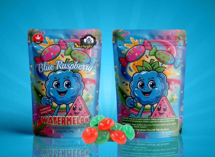 ky High Edibles – Blue Raspberry + Watermelon Gummy 3000mg THC