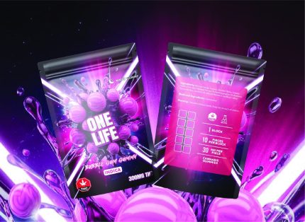 One Life Edibles – Bubble Gum Gummy – 300mg THC (Indica)