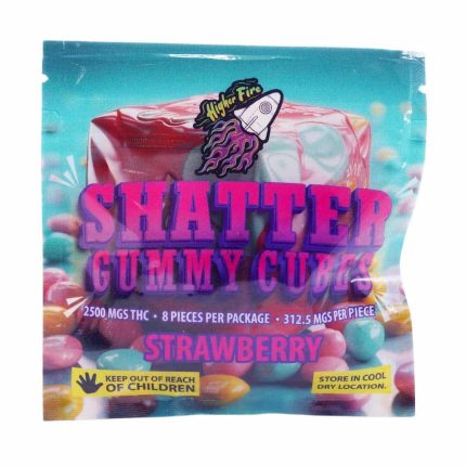 Higher Fire Extracts – Shatter Gummy Cubes – Strawberry 1000mg THC