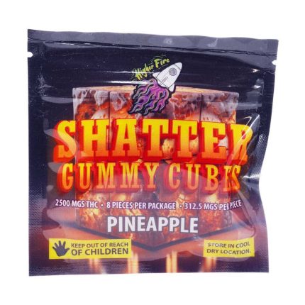 Higher Fire Extracts – Shatter Gummy Cubes – Pineapple 1000mg THC