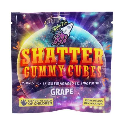 Higher Fire Extracts – Shatter Gummy Cubes – Grape 1000mg THC