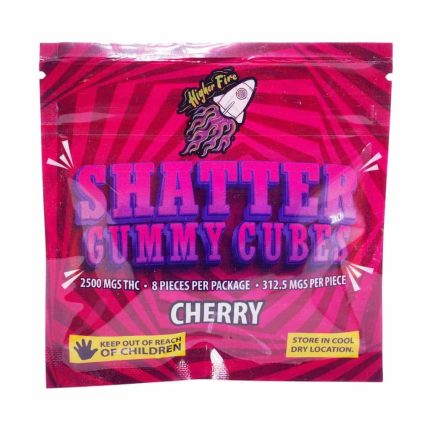 Higher Fire Extracts – Shatter Gummy Cubes – Cherry 1000mg THC