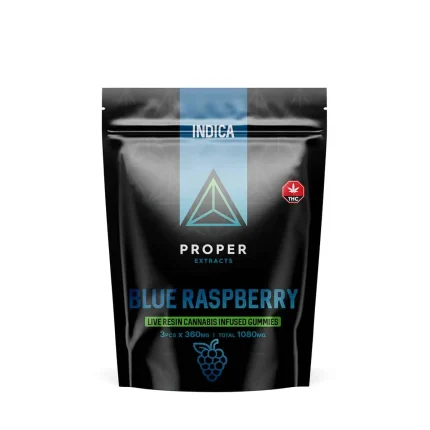 Proper Extracts Edibles – Triangles 1080mg Live Resin Gummies – Blue Raspberry