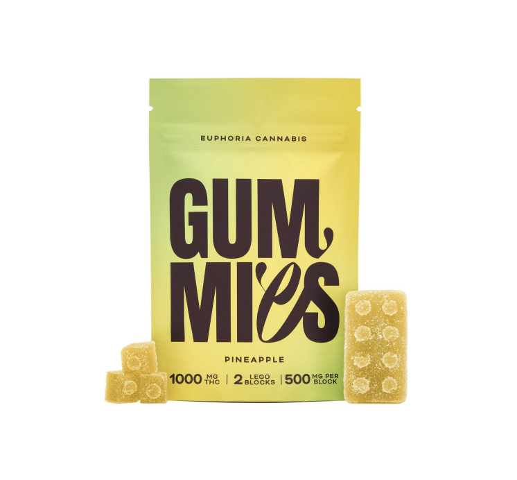 Euphoria Cannabis – Pineapple Gummies 1000MG THC