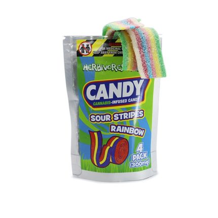 Herbivores Edibles – ﻿Sour Stripes Rainbow 300MG THC