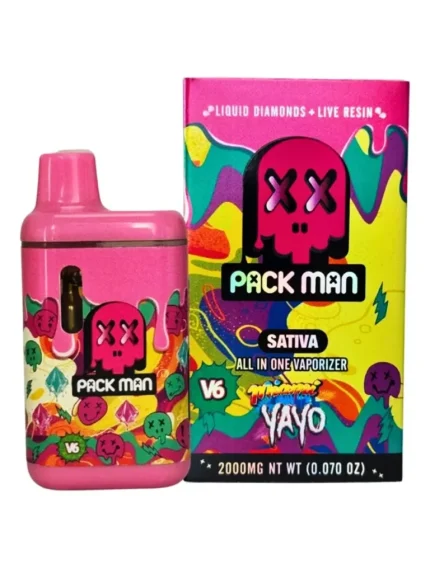 Miami Yayo Pack Man V6 Liquid Diamonds Live Resin Vaporizer 2000MG