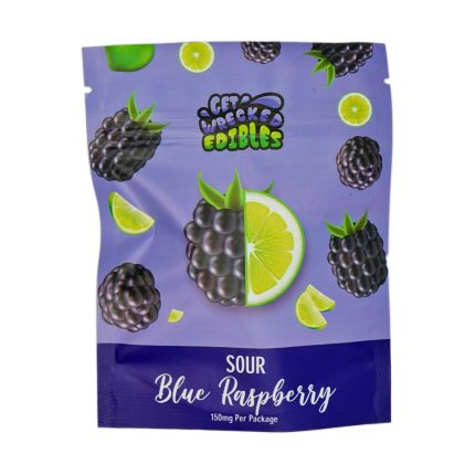 Get Wrecked Edibles – Sour Blue Raspeberry 300MG THC