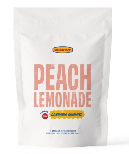 One Stop – Sour Peach Lemonade THC Gummies 500MG