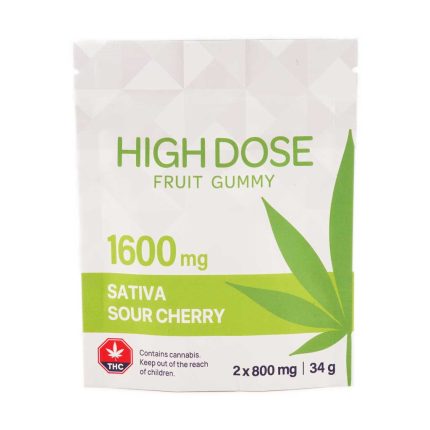 High Dose Fruit Gummy – Extreme Strength Sour Strawberry 1600MG (CBD)