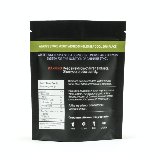 Twisted Extracts – Twisted Singles Sour Green Apple 160MG THC (SATIVA) - Image 2