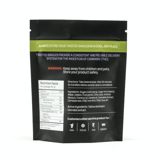 Twisted Extracts – Twisted Singles Sour Strawberry Kiwi 160MG THC (SATIVA) - Image 2